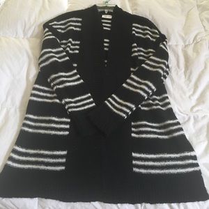 SOLD Black & white striped cardigan